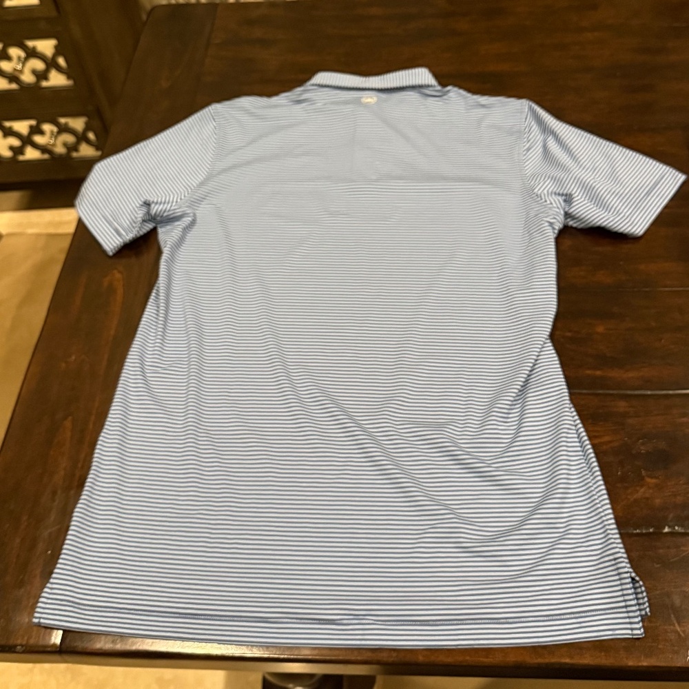 Peter Millar Men's Medium Ocean Blue Ambrose Performance Jersey Polo MSRP $115 - Picture 4 of 7